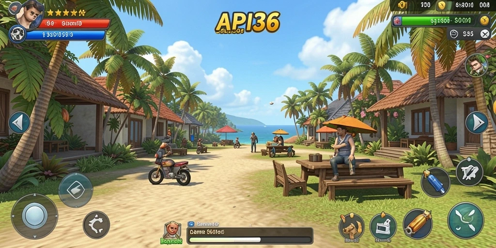 Tampilan gameplay menarik dan cerah dari API36.