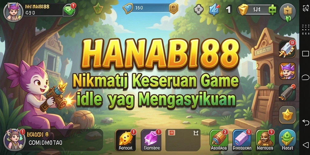 Tangkapan layar permainan HANABI88 yang menunjukkan karakter bertarung dalam mode Idle.