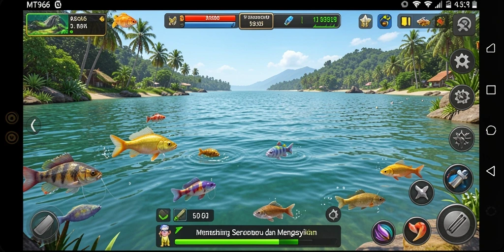 Gameplay MT966 yang menarik dan seru saat memancing.