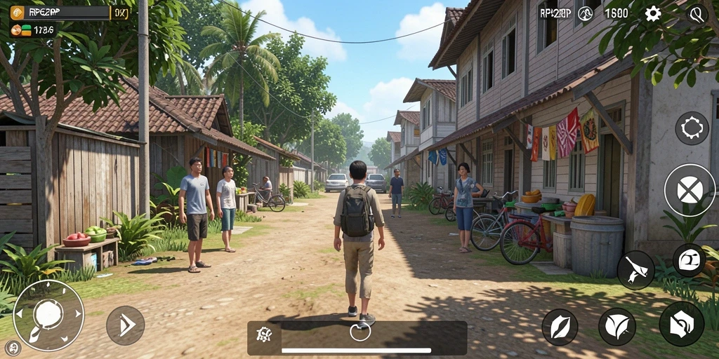Screenshot menunjukkan gameplay menarik dan interaksi karakter di RP62RP.