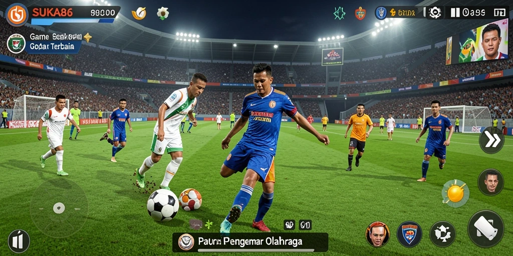 Tampilan gameplay sepak bola yang mendebarkan di SUKA86.